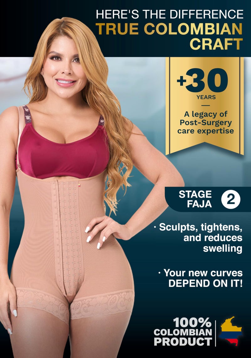 Sonryse Stage 2 Faja Shapewear for Women | Tummy Tuck Compression Garment & Post Surgery Compression Garment | Fajas Colombianas Moldeadoras Mocha M - Image 2